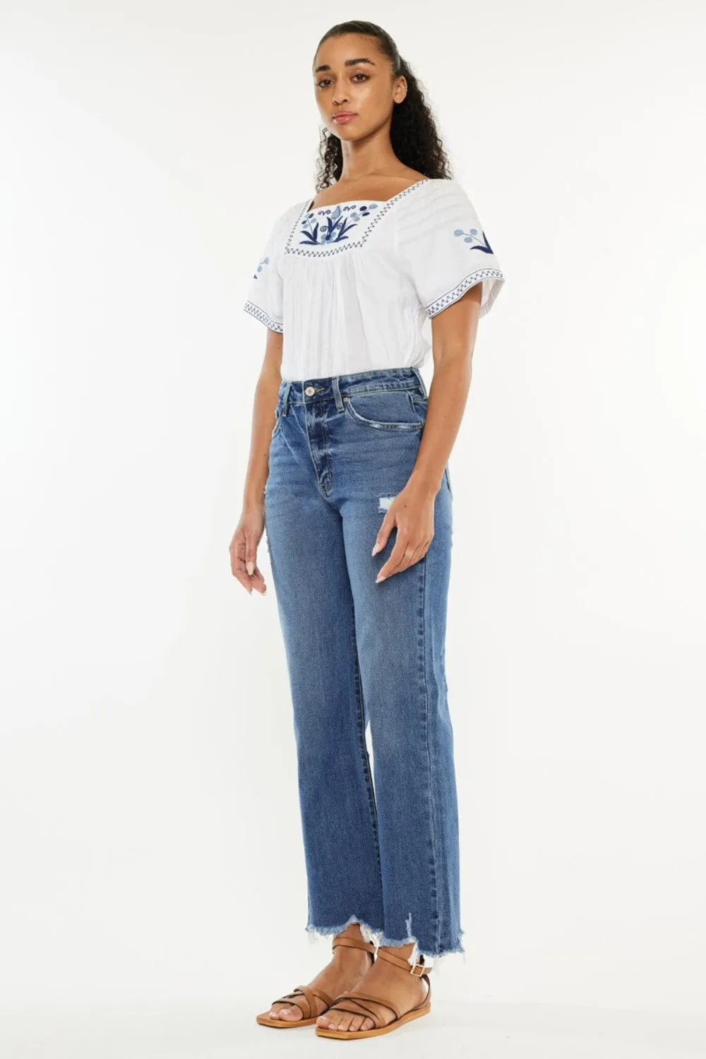 Kancan Full Size High Rise Slim Wide Leg Jeans sold by Charming Charlie product image thumbnail 5