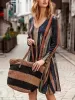 Full Size Contrast Stripes Long Sleeve Mini Dress sold by Charming Charlie