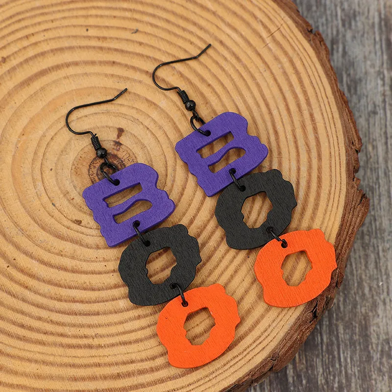 BOO Hollow Letter Wooded Earrings sold by Charming Charlie product image thumbnail 3