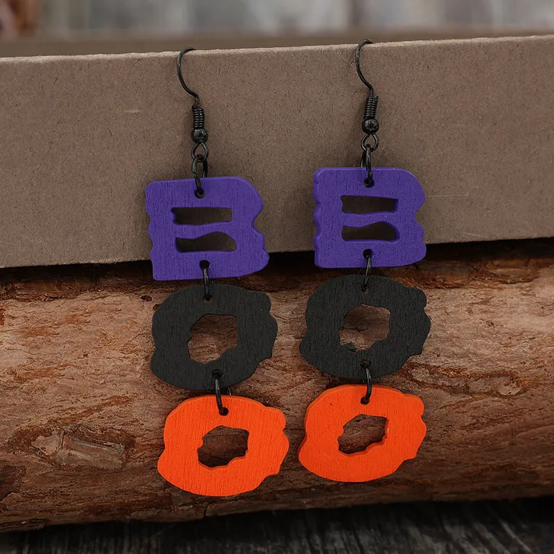 BOO Hollow Letter Wooded Earrings sold by Charming Charlie product image thumbnail 2