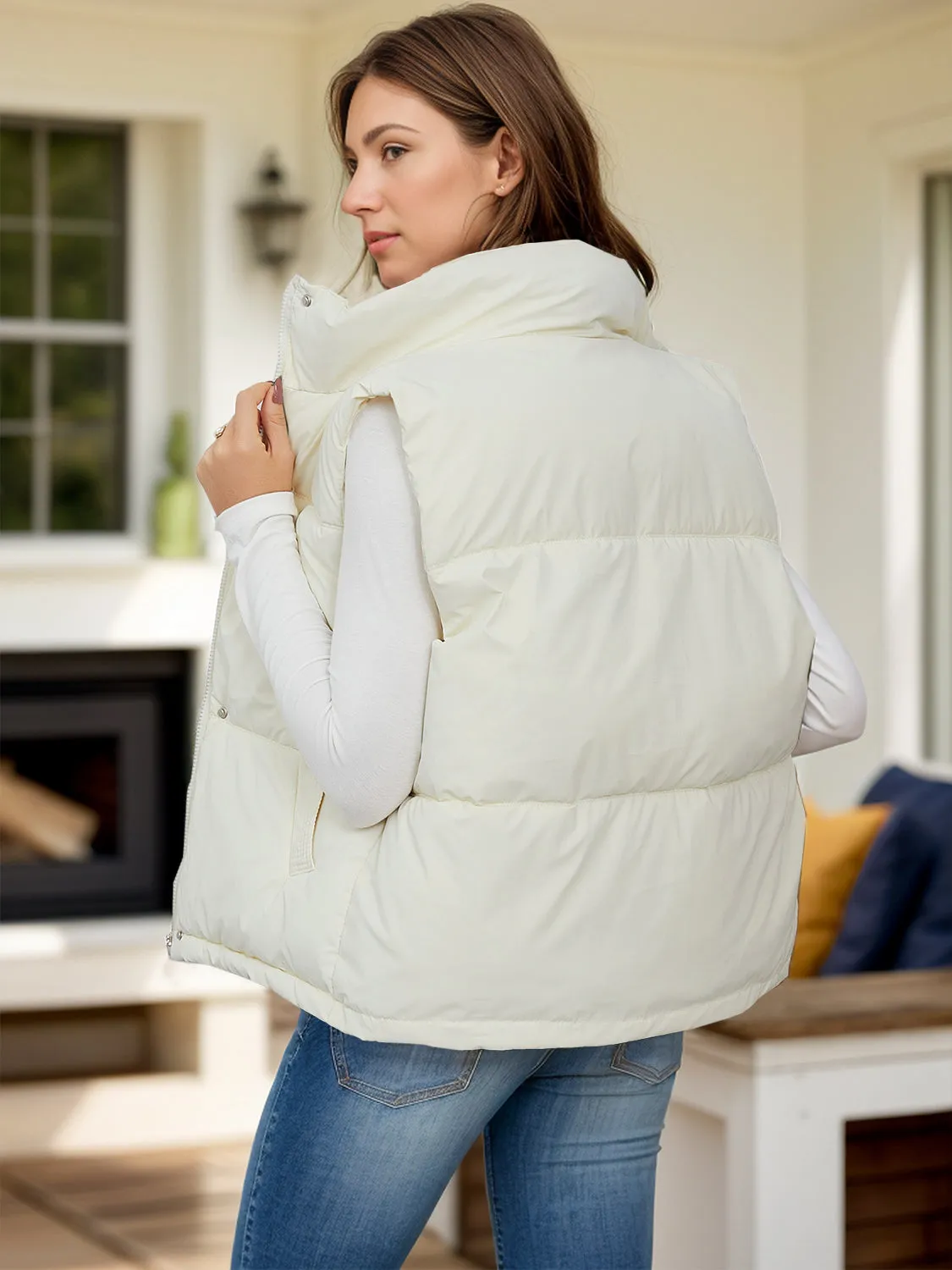 Pocketed Zip Up Vest Coat sold by Charming Charlie product image thumbnail 5