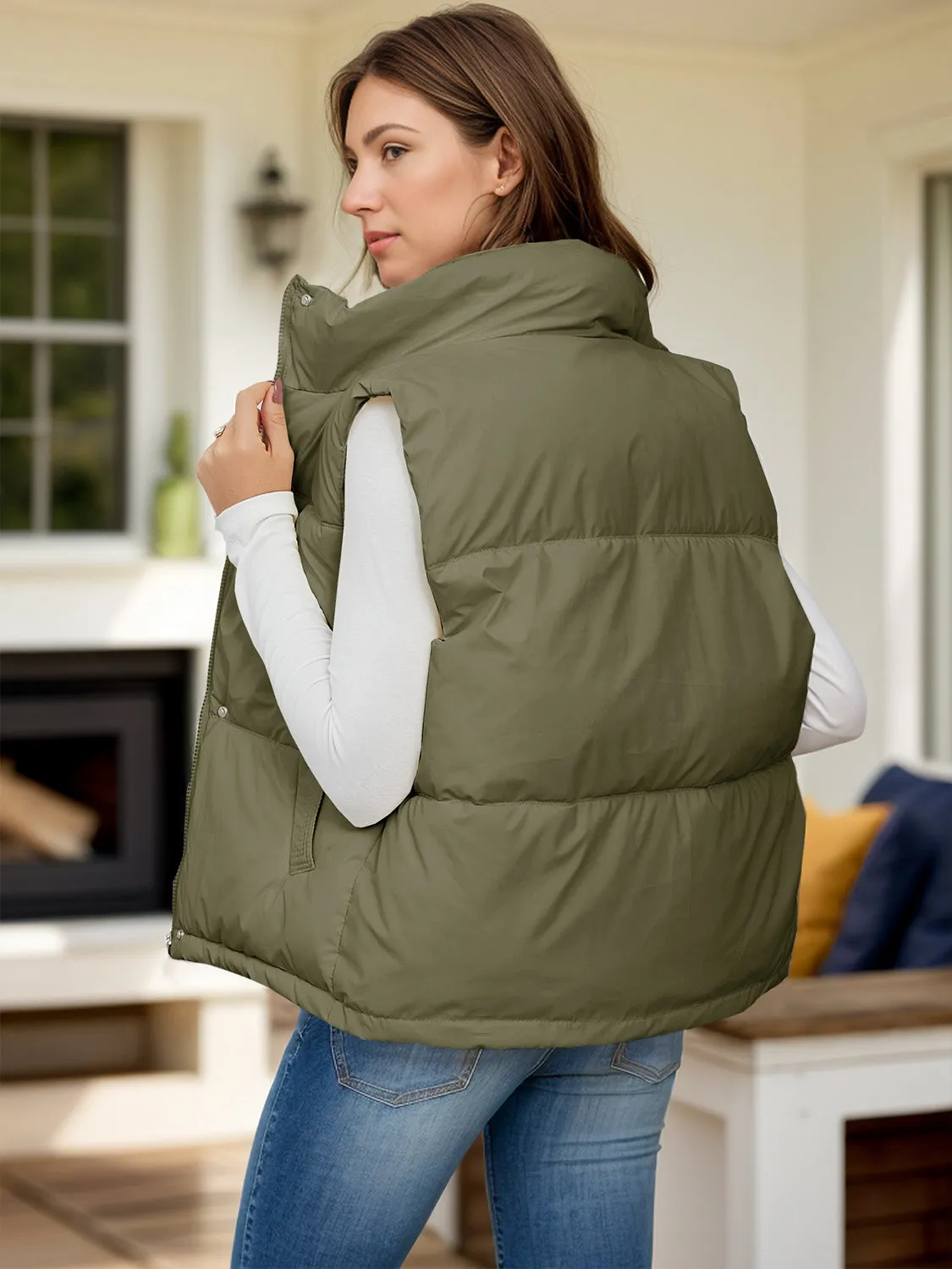 Pocketed Zip Up Vest Coat sold by Charming Charlie product image thumbnail 2