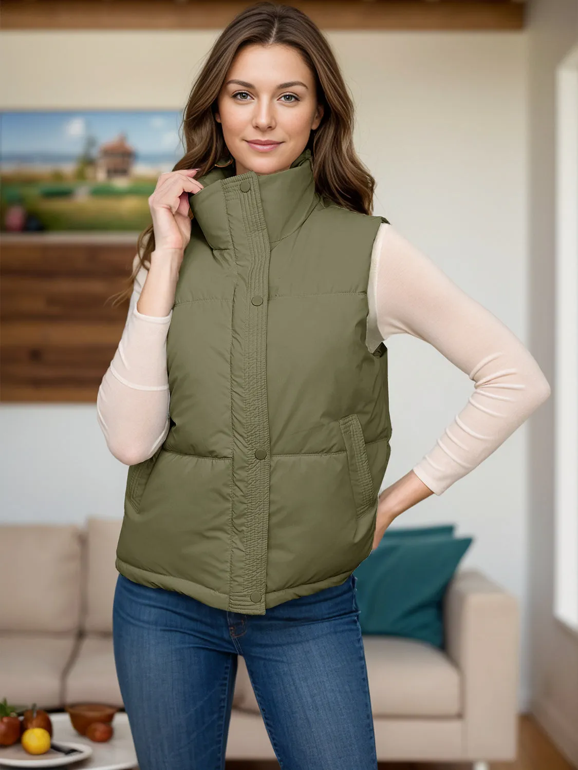 Pocketed Zip Up Vest Coat sold by Charming Charlie product image thumbnail 3