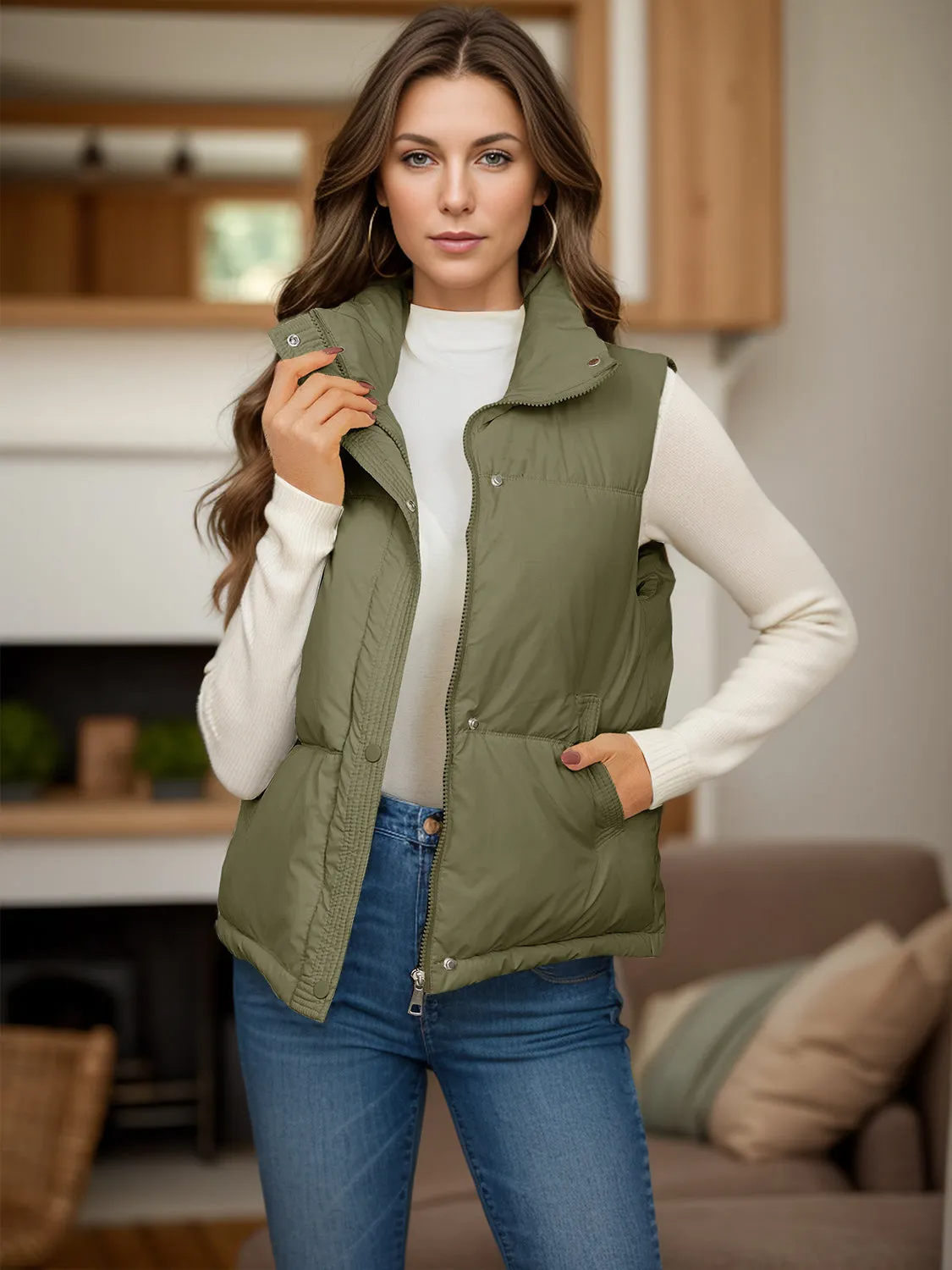 Pocketed Zip Up Vest Coat sold by Charming Charlie