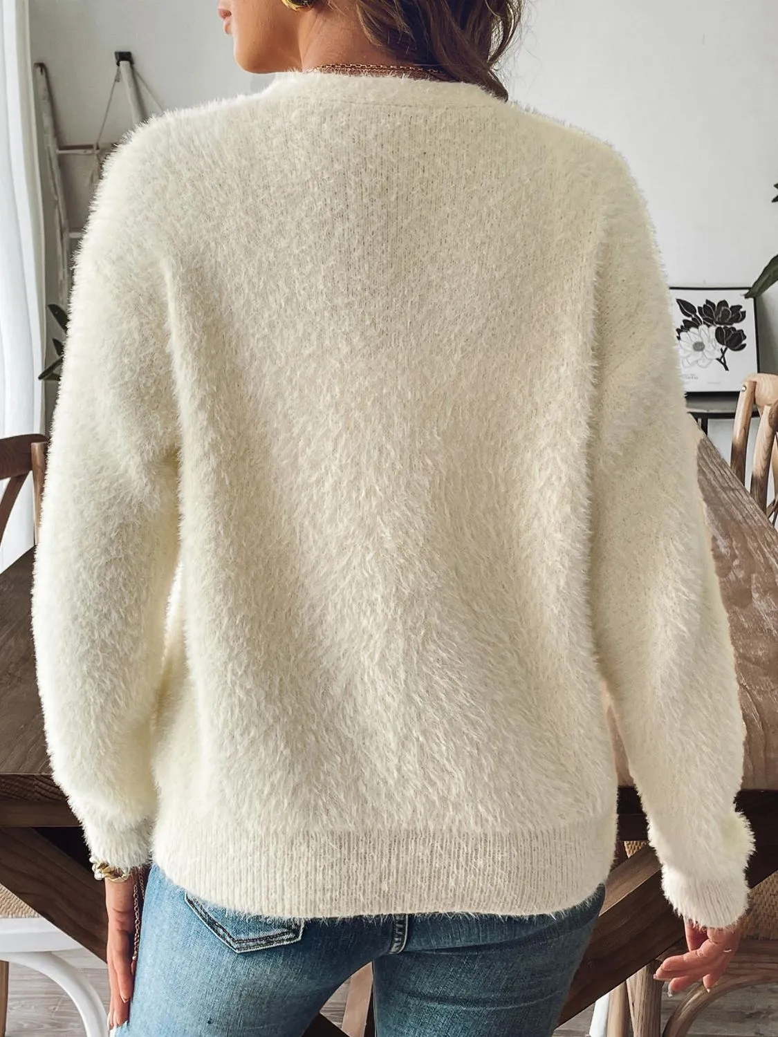 Button Up V-Neck Long Sleeve Cardigan sold by Charming Charlie product image thumbnail 5