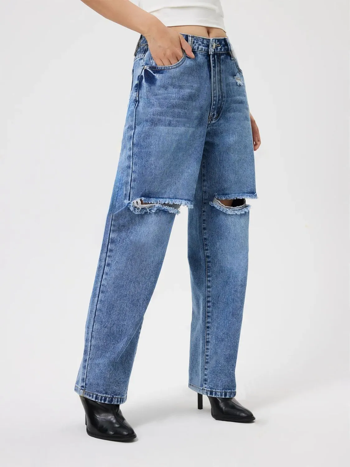 Distressed Jeans with Pockets sold by Charming Charlie product image thumbnail 4