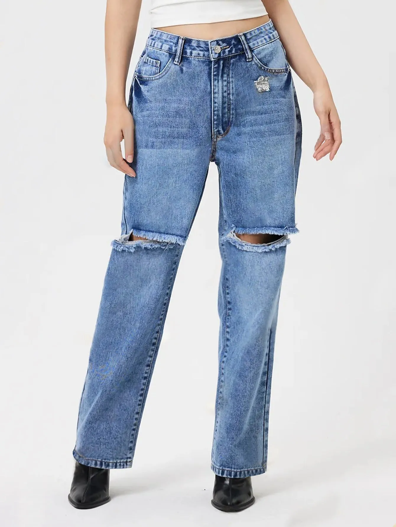Distressed Jeans with Pockets sold by Charming Charlie product image thumbnail 5