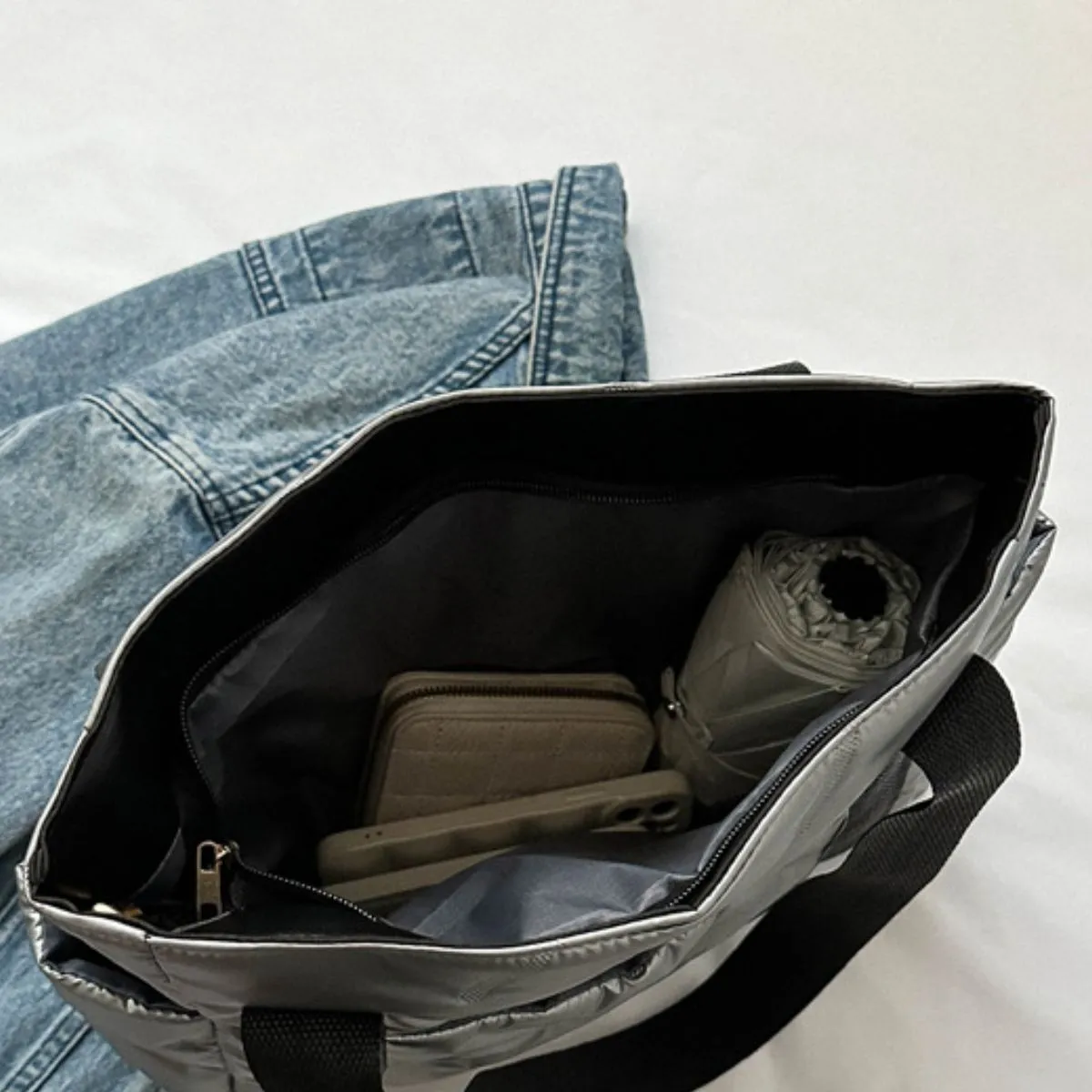 Polyester Tote Bag with Zipper sold by Charming Charlie product image thumbnail 5