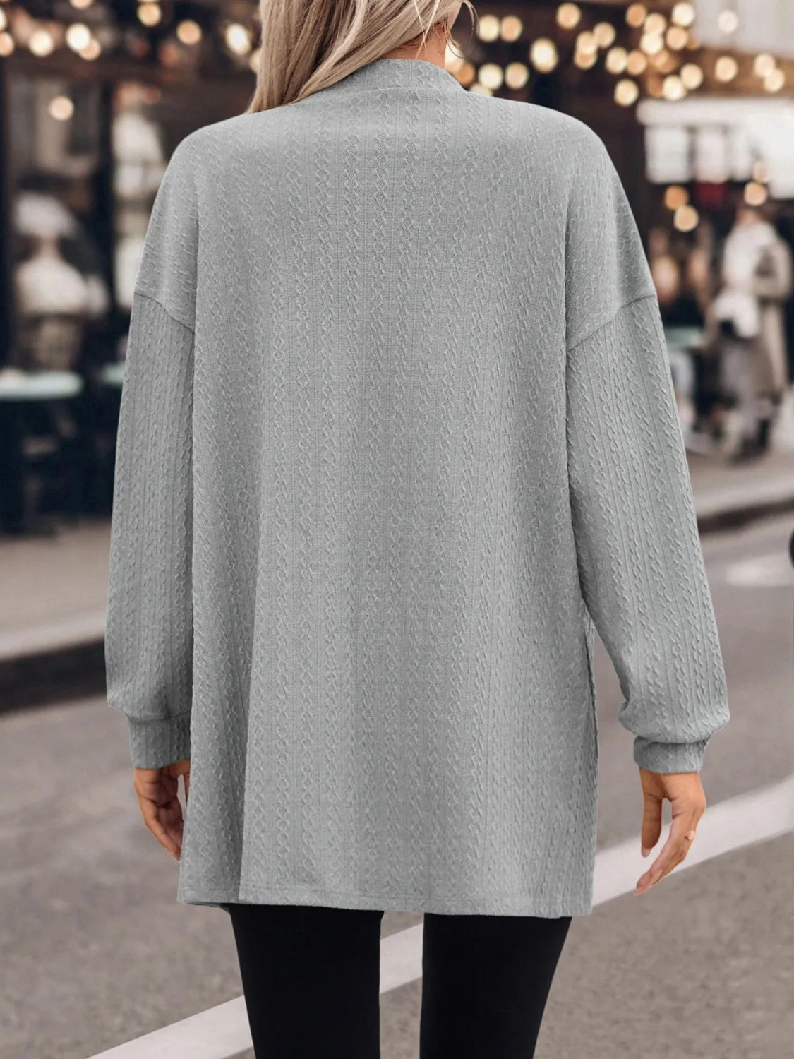 Textured Button Down V-Neck Long Sleeve Cardigan sold by Charming Charlie product image thumbnail 2