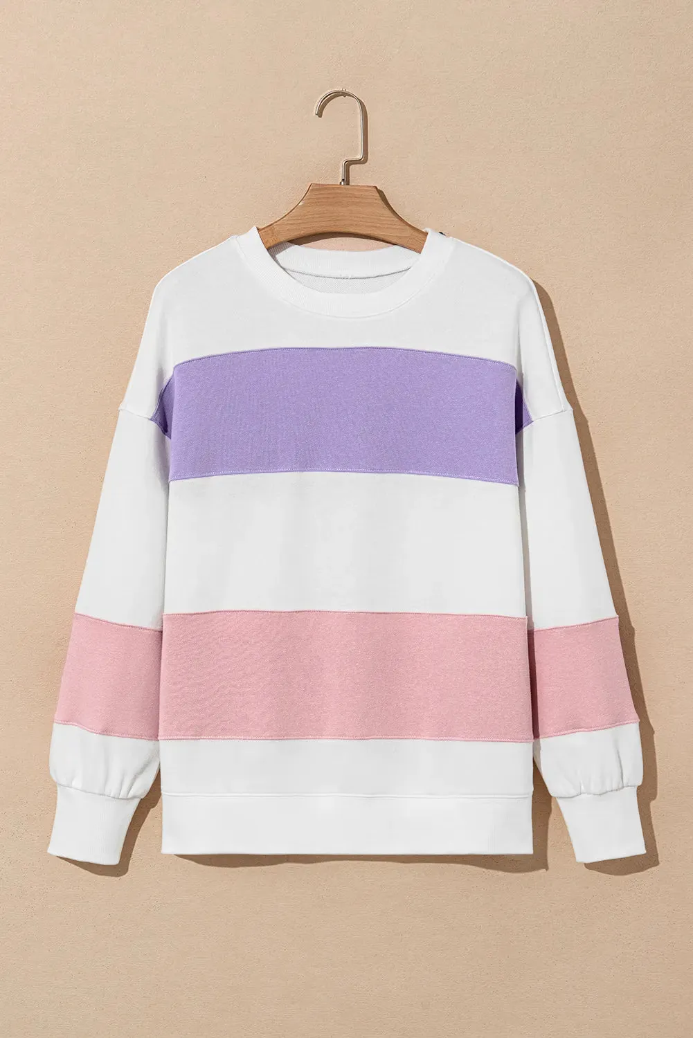 Color Block Round Neck Long Sleeve Sweatshirt sold by Charming Charlie product image thumbnail 2