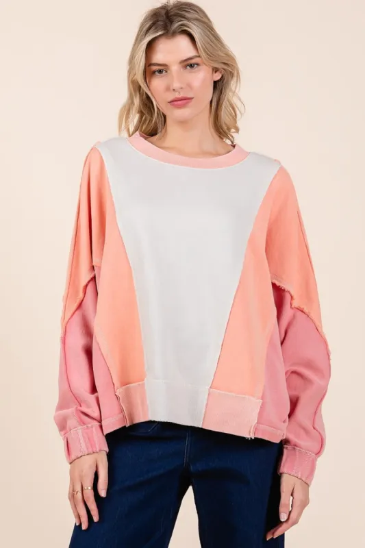 Mittoshop Mineral Wash Color Block Sweatshirt sold by Charming Charlie