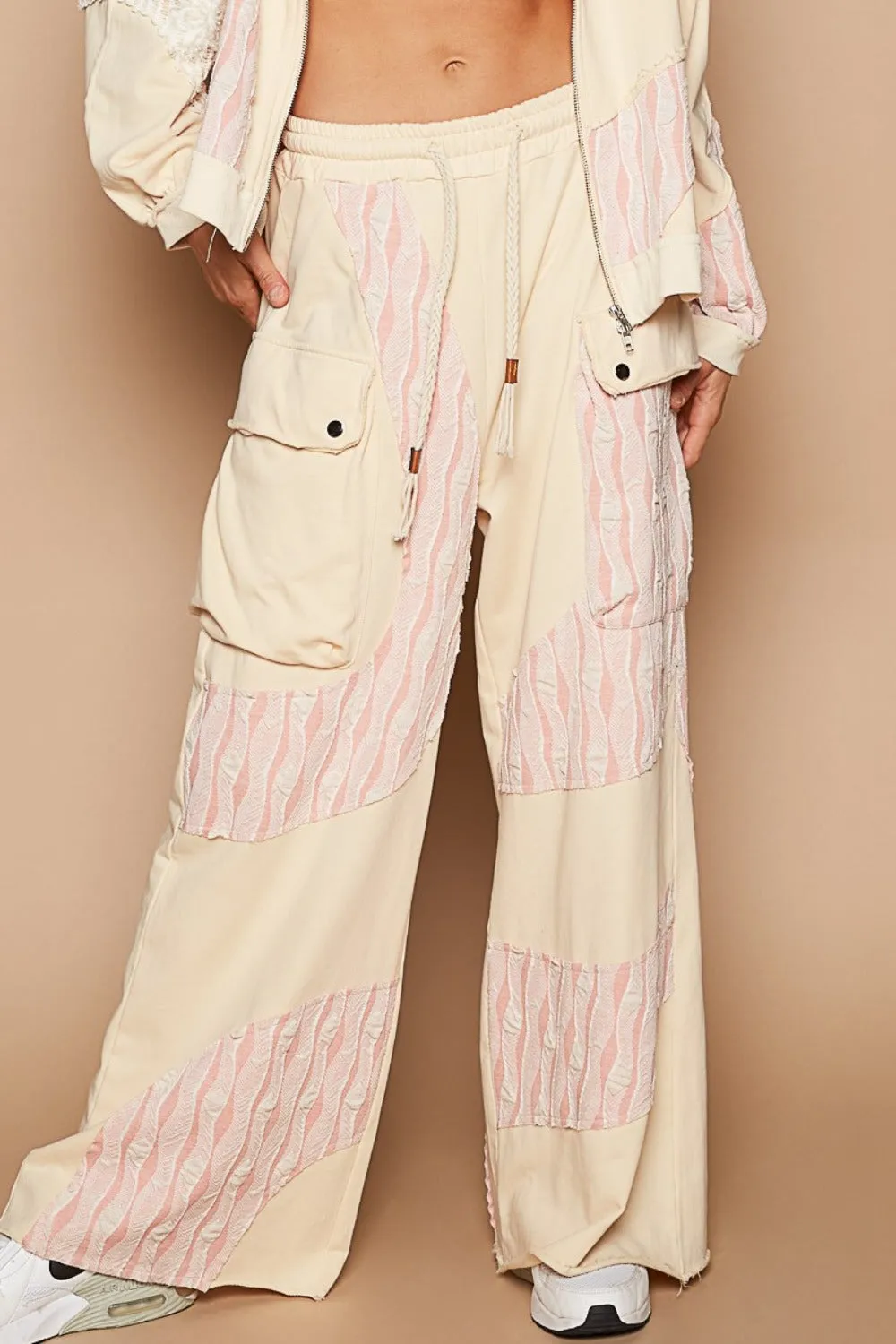 POL Crochet Contrast Drawstring Wide Leg Pants sold by Charming Charlie product image thumbnail 5