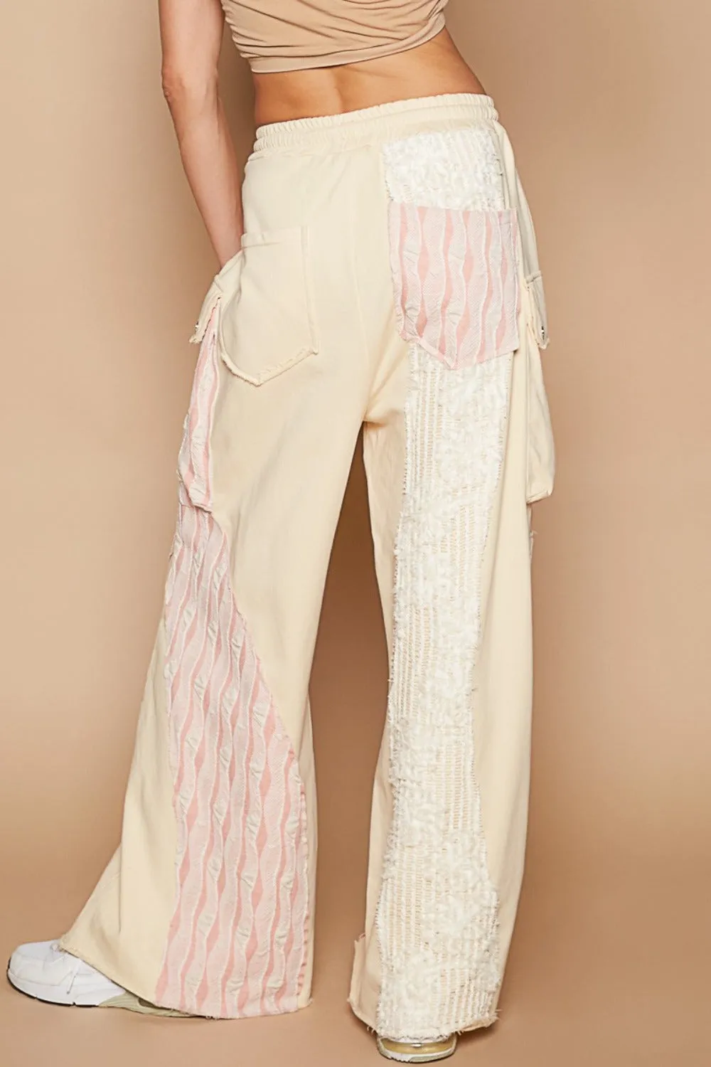 POL Crochet Contrast Drawstring Wide Leg Pants sold by Charming Charlie product image thumbnail 2