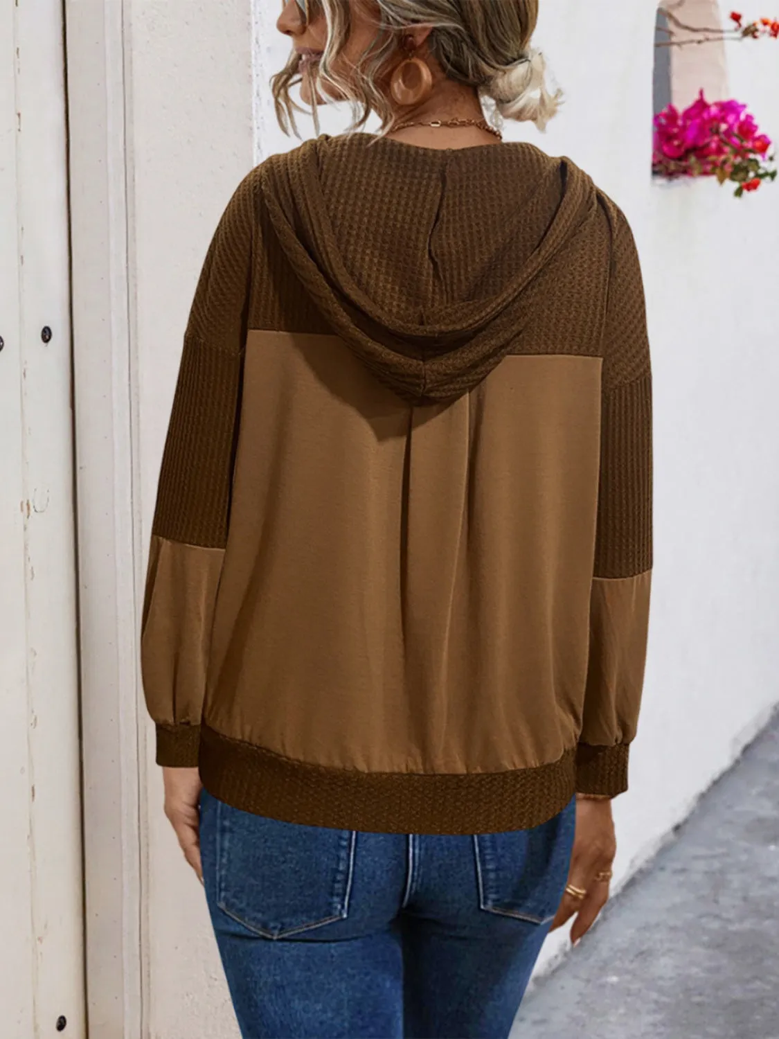 Drawstring Contrast Long Sleeve Hoodie sold by Charming Charlie product image thumbnail 2