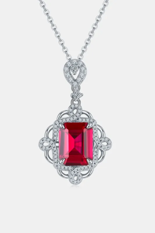 925 Sterling Silver Ruby Pendant Necklace sold by Charming Charlie