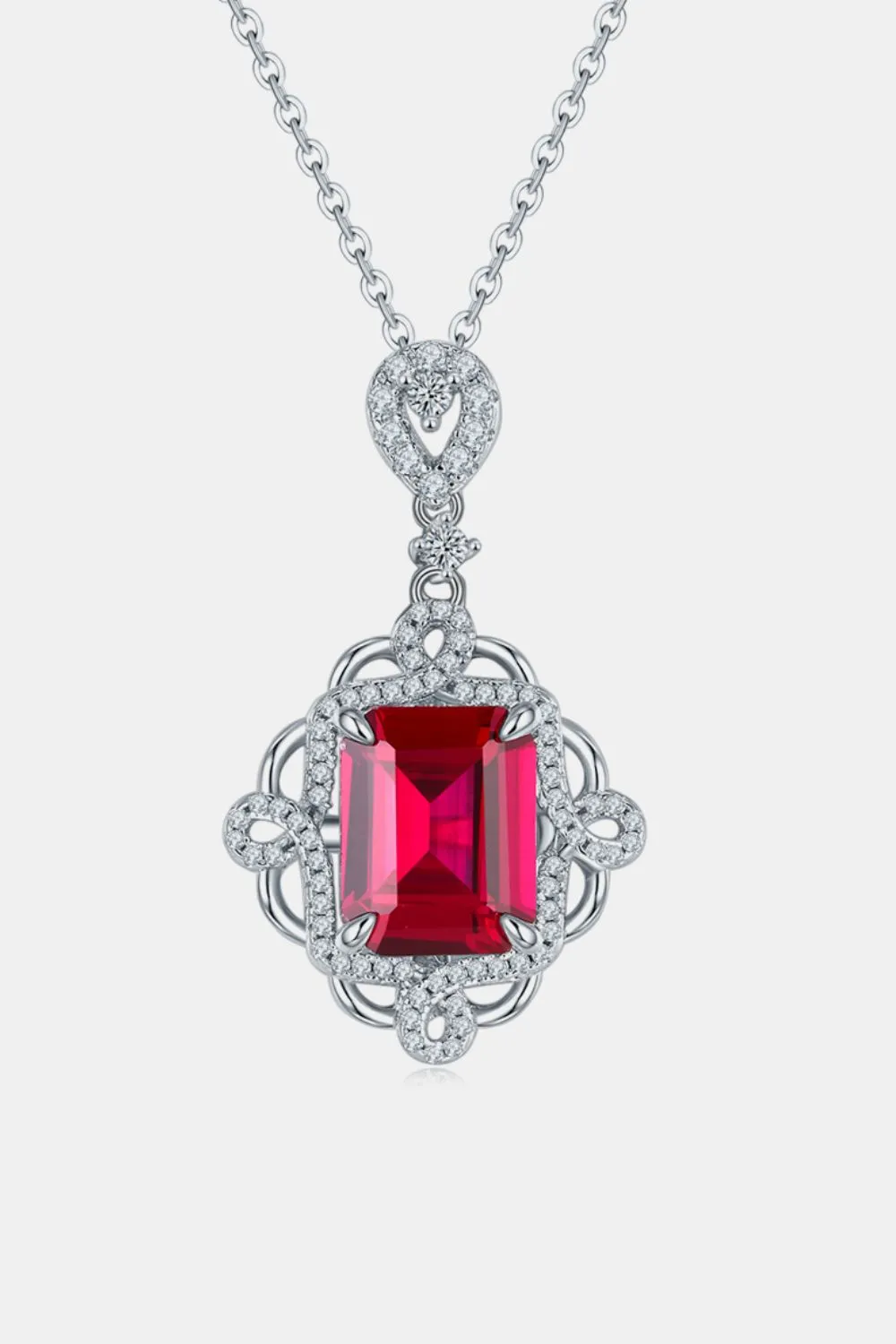 925 Sterling Silver Ruby Pendant Necklace sold by Charming Charlie