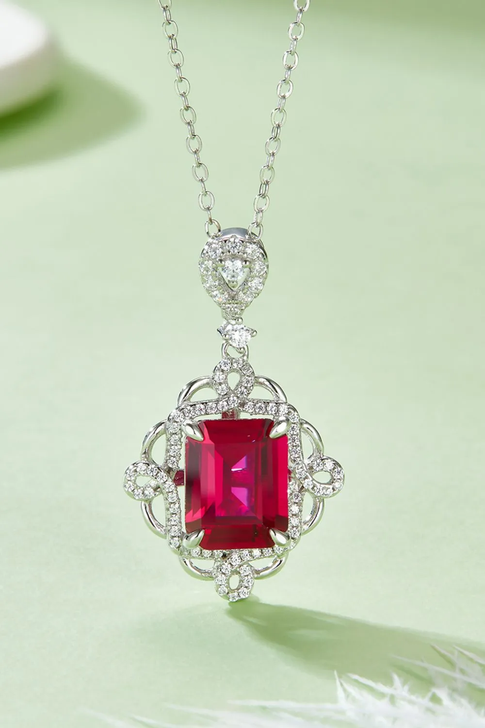 925 Sterling Silver Ruby Pendant Necklace sold by Charming Charlie product image thumbnail 2
