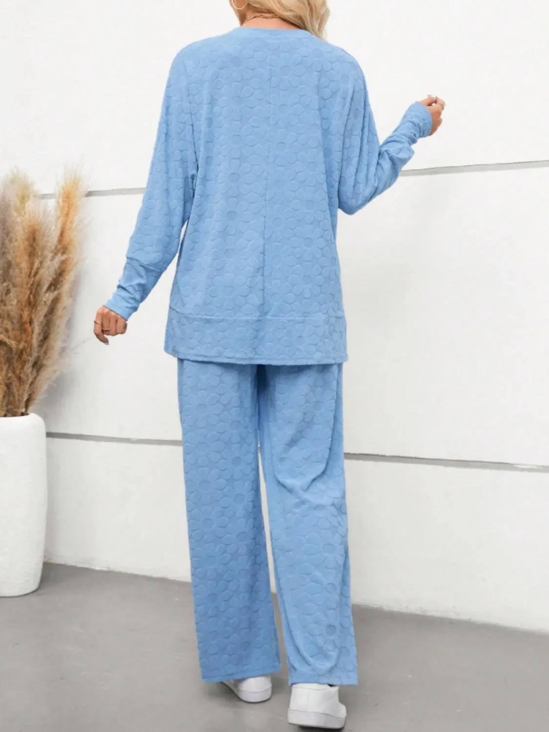 Flower V-Neck Long Sleeve Top and Pants Set sold by Charming Charlie product image thumbnail 3