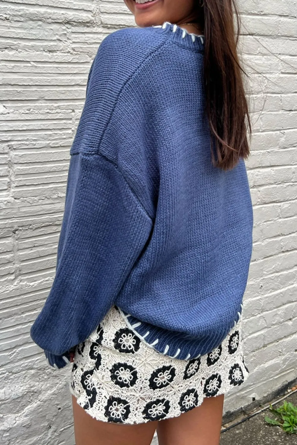 Bow Graphic Round Neck Long Sleeve Sweater sold by Charming Charlie product image thumbnail 2