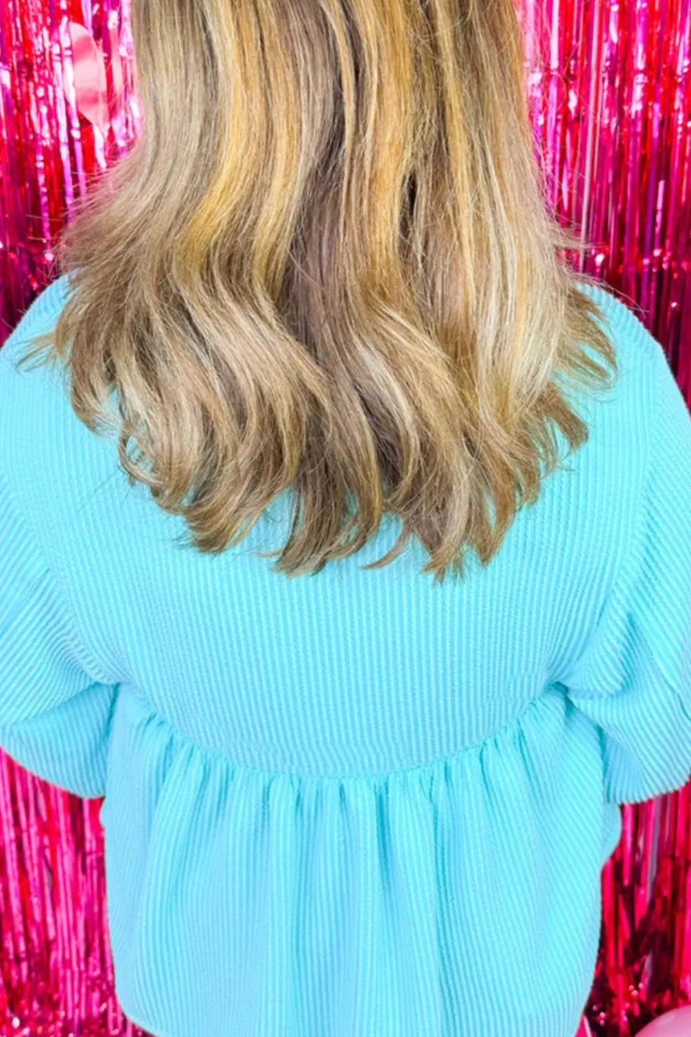 Plus Size Textured Peplum Long Sleeve Blouse sold by Charming Charlie product image thumbnail 2