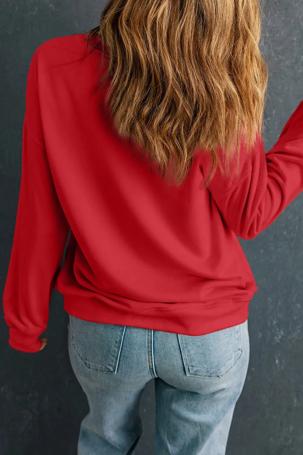 Letter Graphic Round Neck Long Sleeve Sweatshirt sold by Charming Charlie product image thumbnail 3