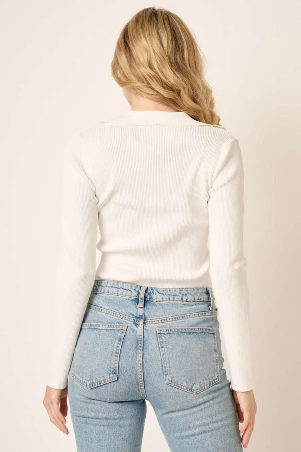 Mittoshop Polo Long Sleeve Ribbed Knit Top sold by Charming Charlie product image thumbnail 2