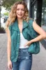 Weekend Ready Hunter Green Snap Button Quilted Puffer Vest sold by Charming Charlie