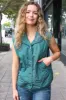 Weekend Ready Hunter Green Snap Button Quilted Puffer Vest sold by Charming Charlie