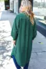 Turn Heads Forest Green Fleece Button Down Duster Jacket sold by Charming Charlie