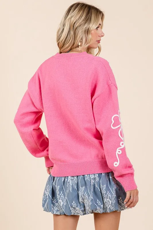 Plus Floral Embroidered Knit Sweater sold by Charming Charlie product image thumbnail 3