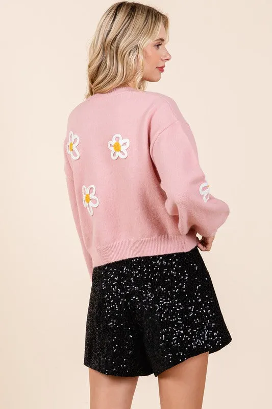 Plus Floral Embroidered Knit Sweater sold by Charming Charlie product image thumbnail 3