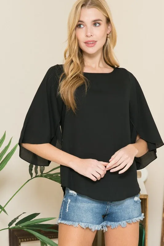 Tulip Sleeve Woven Blouse sold by Charming Charlie product image thumbnail 3