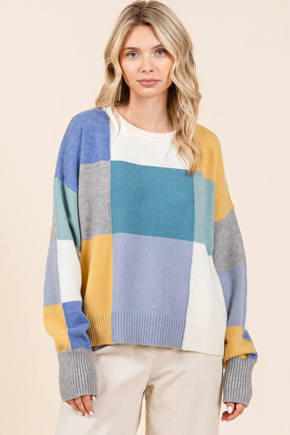 Mittoshop Color Block Round Neck Sweater sold by Charming Charlie product image thumbnail 3