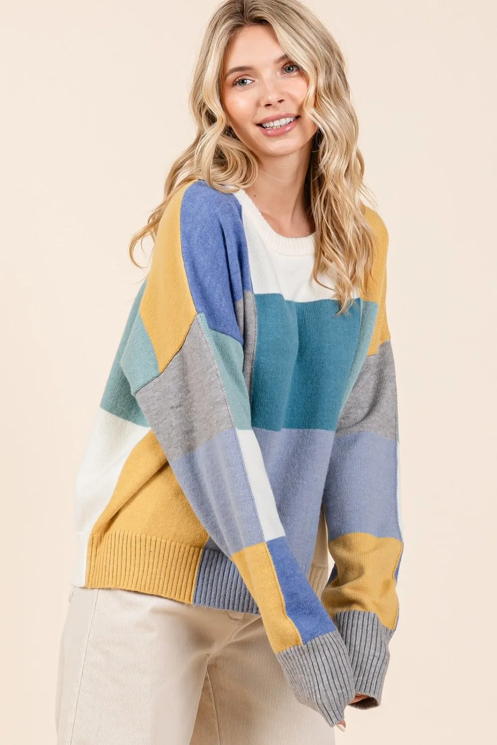 Mittoshop Color Block Round Neck Sweater sold by Charming Charlie product image thumbnail 4