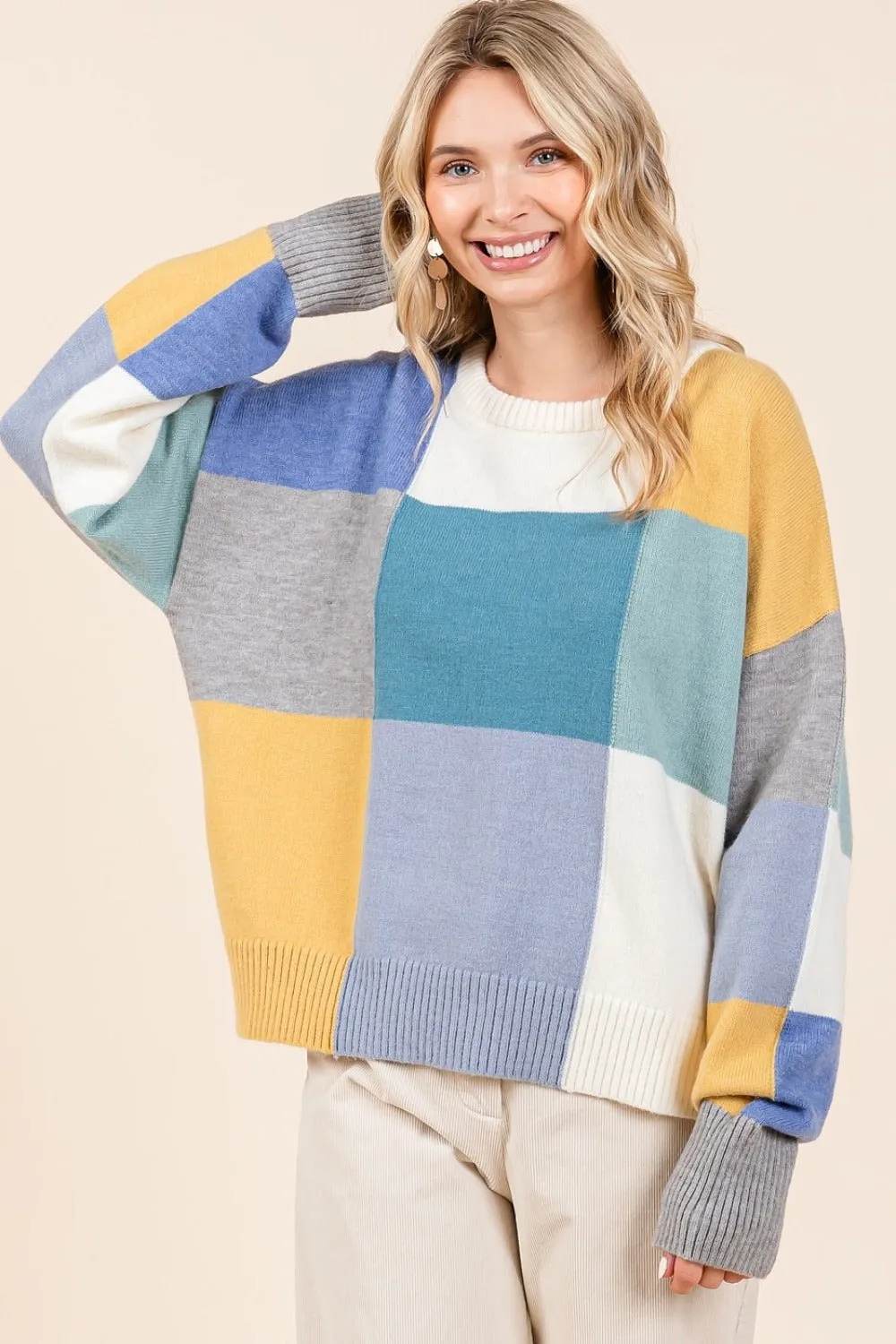 Mittoshop Color Block Round Neck Sweater sold by Charming Charlie