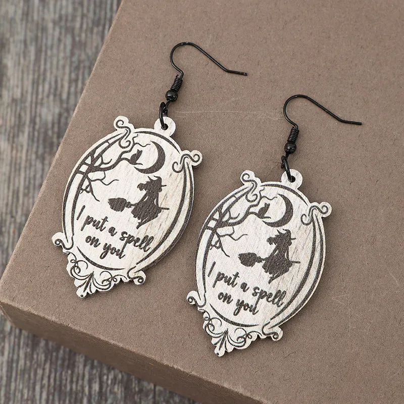 Witch Wooden Dangle Earrings sold by Charming Charlie product image thumbnail 3