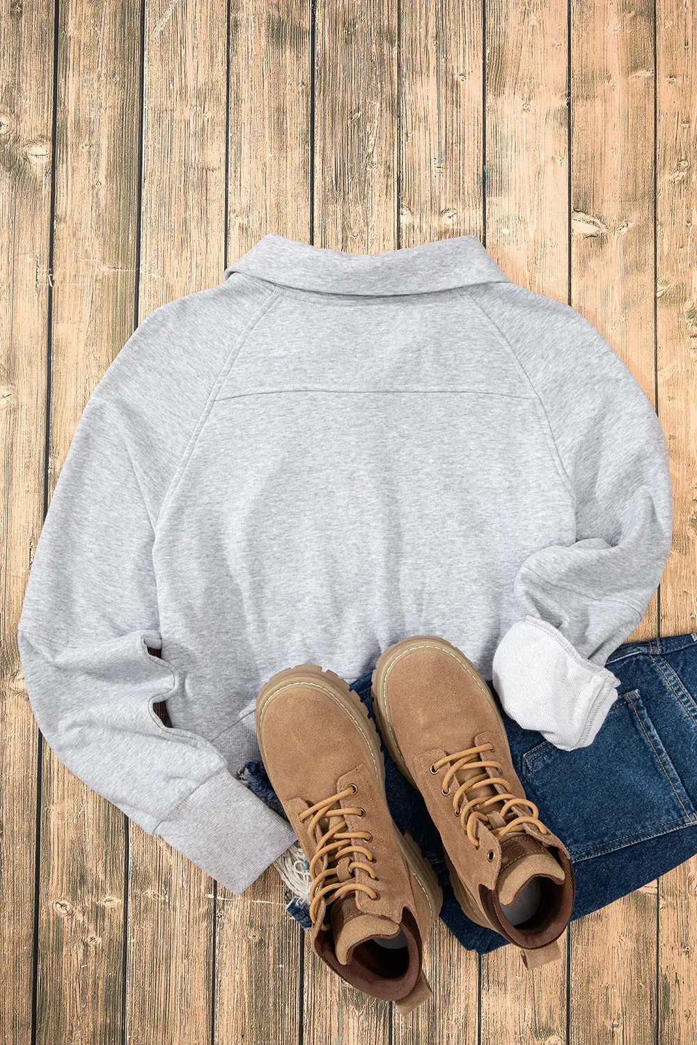 Half Zip Long Sleeve Sweatshirt sold by Charming Charlie product image thumbnail 4