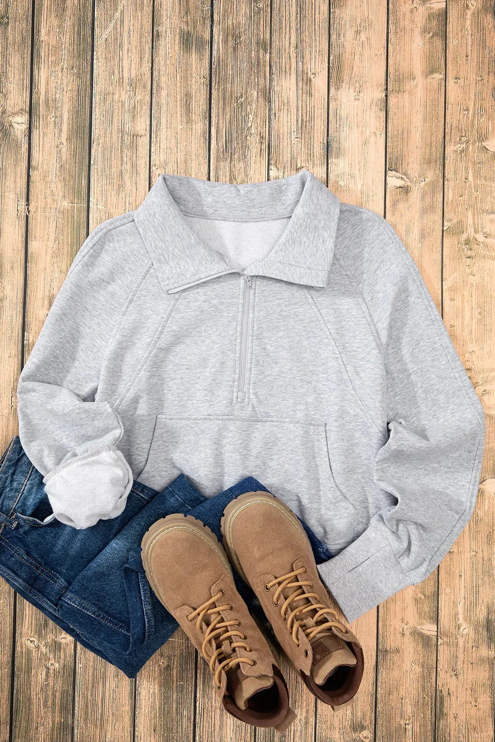 Half Zip Long Sleeve Sweatshirt sold by Charming Charlie product image thumbnail 3
