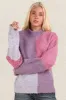 VERY J Color Block Mock Neck Drop Shoulder Sweater sold by Charming Charlie