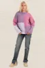 VERY J Color Block Mock Neck Drop Shoulder Sweater sold by Charming Charlie