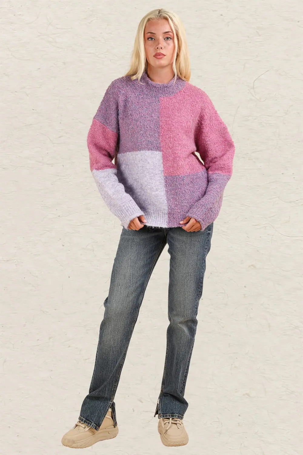 VERY J Color Block Mock Neck Drop Shoulder Sweater sold by Charming Charlie product image thumbnail 5