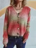 Gradient Heart Shape Button V-Neck Cardigan sold by Charming Charlie
