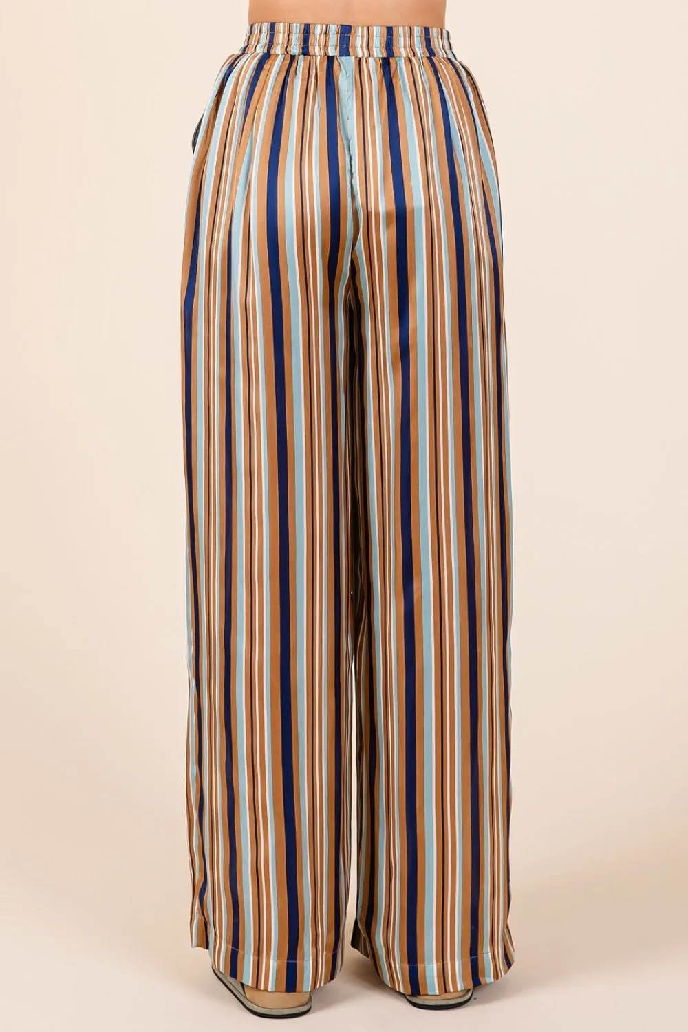 Mittoshop Striped Satin Elastic Waist Wide Leg Pants sold by Charming Charlie product image thumbnail 3