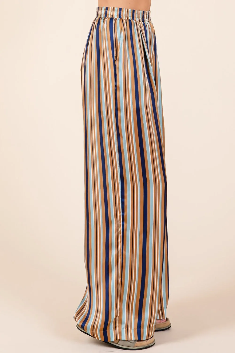 Mittoshop Striped Satin Elastic Waist Wide Leg Pants sold by Charming Charlie product image thumbnail 4