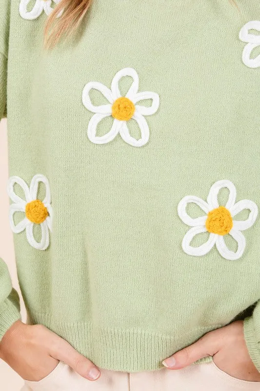 Floral Embroidered Knit Sweater sold by Charming Charlie product image thumbnail 4