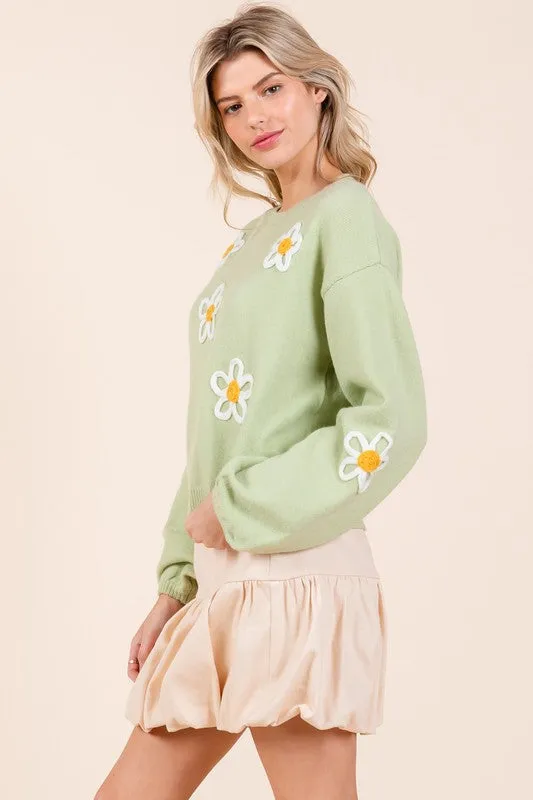 Floral Embroidered Knit Sweater sold by Charming Charlie product image thumbnail 2