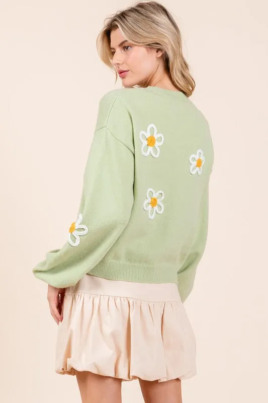 Floral Embroidered Knit Sweater sold by Charming Charlie product image thumbnail 3