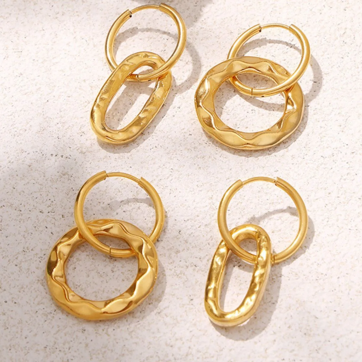 18K Gold-Plated Titanium Steel Annulus Earrings sold by Charming Charlie product image thumbnail 4