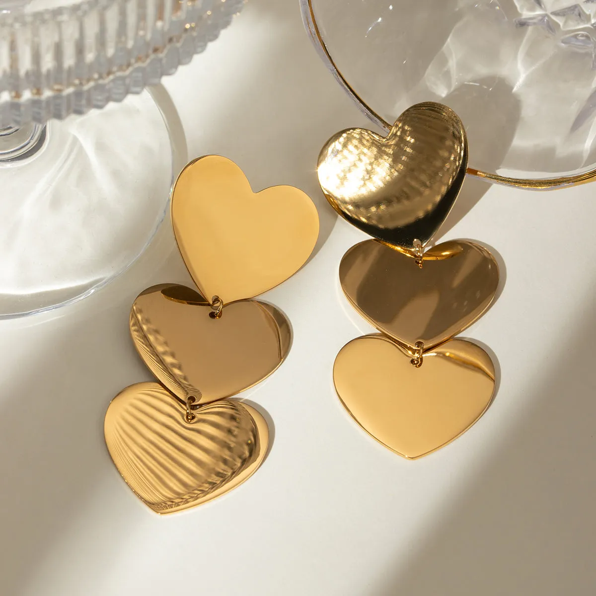 18K Gold-Plated Heart Earrings sold by Charming Charlie product image thumbnail 2