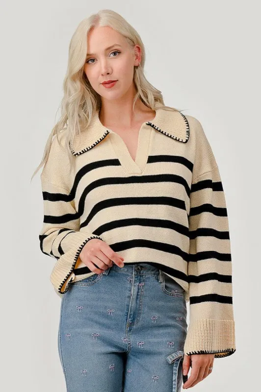 Stripe Pattern Knit Sweater sold by Charming Charlie